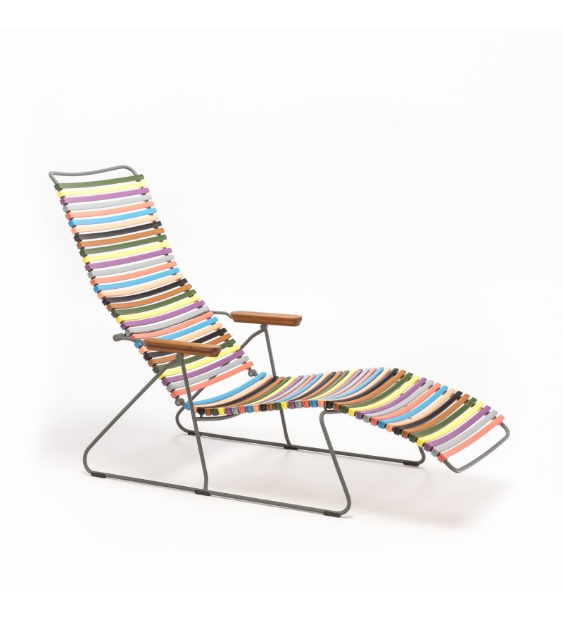 Leżak ogrodowy regulowany CLICK Sunlounger HOUE - r&oacute;żne kolory, na zewnątrz