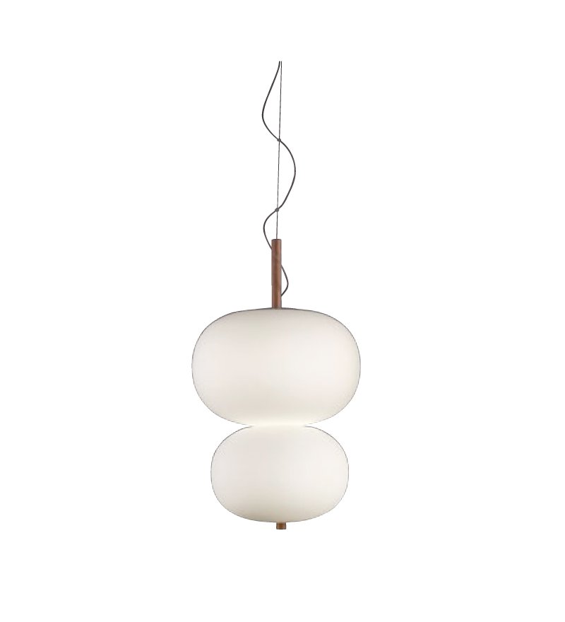 Lampa wisząca Ilargi GROK - podw&oacute;jna, jasny jesion, średnica 39.5 cm