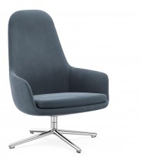 Fotel tapicerowany ERA LOUNGE CHAIR Normann Copenhagen - wysoki, na obrotowej aluminiowej podstawie, r&oacute;żne kolory siedziska