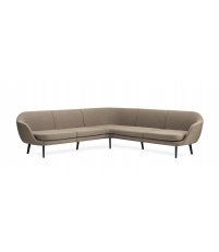 Sofa 4-osobowa modułowa tapicerowana SUM Normann Copenhagen - na czarnych aluminiowych nogach, różne kolory siedziska