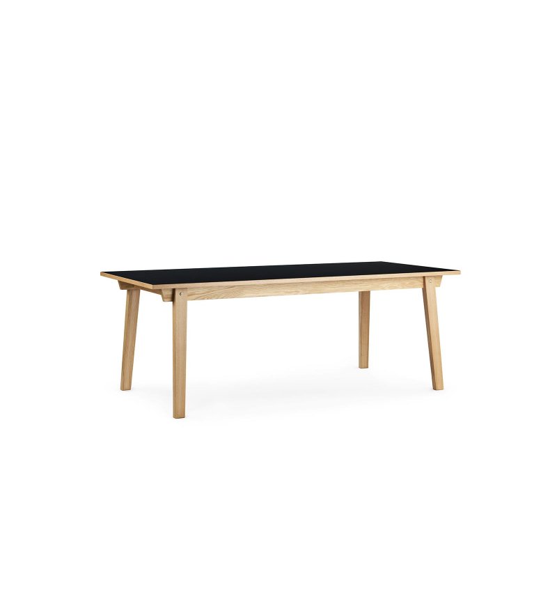 St&oacute;ł SLICE TABLE LINOLEUM 90 x 200 cm Normann Copenhagen - dąb, czarny blat