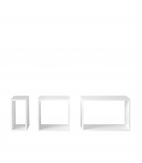 Regał modułowy STACKED 2.0 Muuto - elementy białe otwarte