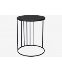 Stolik kawowy okrągły Posea Bolia - czarny jesion, czarna podstawa
