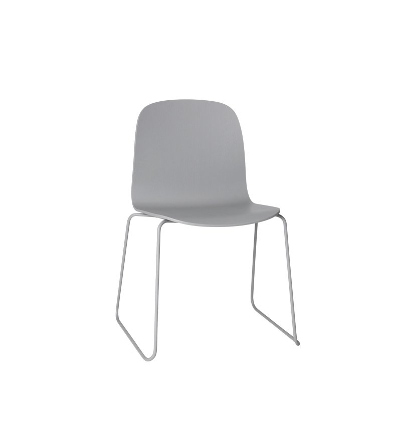 Krzesło drewniane na stalowych nogach VISU SLED BASE CHAIR Muuto - r&oacute;żne kolory