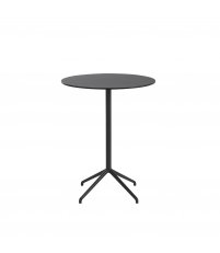 Stolik kawowy Still Muuto - średnica 75 cm, wysokość 95 cm, czarny blat/czarna podstawa