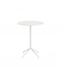 Stolik kawowy Still Muuto - średnica 75 cm, wysokość 95 cm, biały blat/biała podstawa