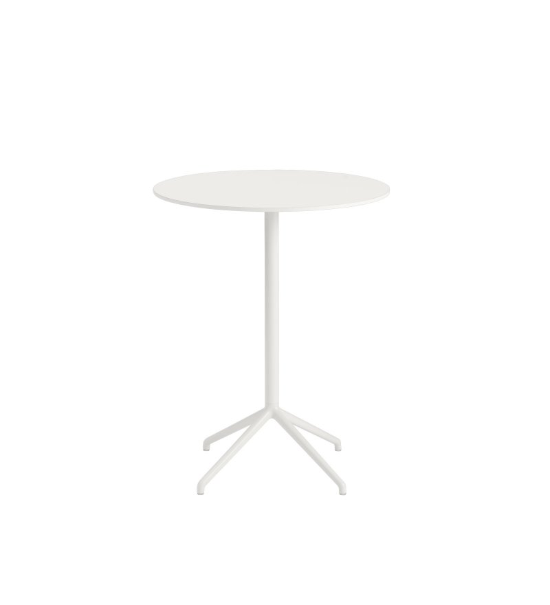 Stolik kawowy Still Muuto - średnica 75 cm, wysokość 95 cm, biały blat/biała podstawa
