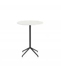 Stolik kawowy Still Muuto - średnica 75 cm, wysokość 95 cm, biały blat/czarna podstawa