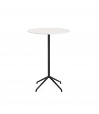 Stolik kawowy Still Muuto - średnica 75 cm, wysokość 105 cm, biały blat/czarna podstawa