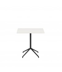 Stolik kawowy Still Muuto - 75 cm x 65 cm, wysokość 73 cm, biały blat/czarna podstawa