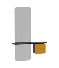 Lustro z szafką i p&oacute;łką One More Look UMAGE - dark oak, szafranowo ż&oacute;łte