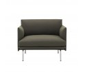 Fotel tapicerowany OUTLINE CHAIR MUUTO - aluminiowa podstawa, różne kolory