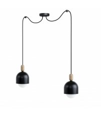Lampa wisząca Loft Ovoi 2 czarna z kablem w oplocie - różne kolory