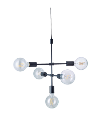 Lampa wisząca pięcioramienna Piper Bolia - czarny mat