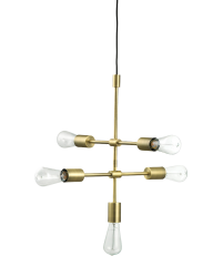 Lampa wisząca pięcioramienna Piper Bolia - mosiądz