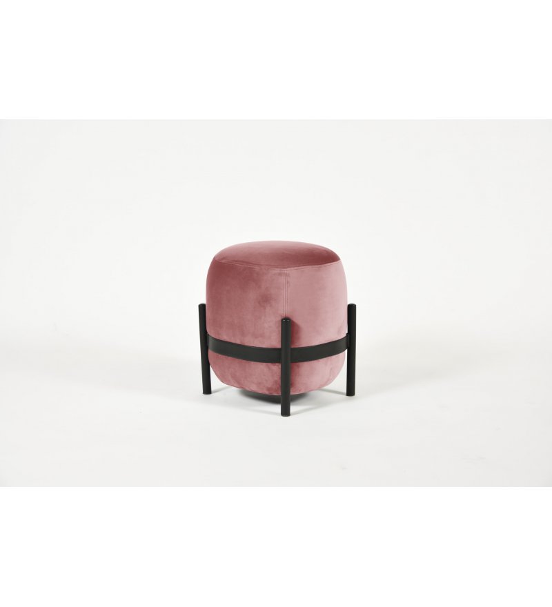 Puf Vega ENOstudio - r&oacute;żowy / czarne n&oacute;żki