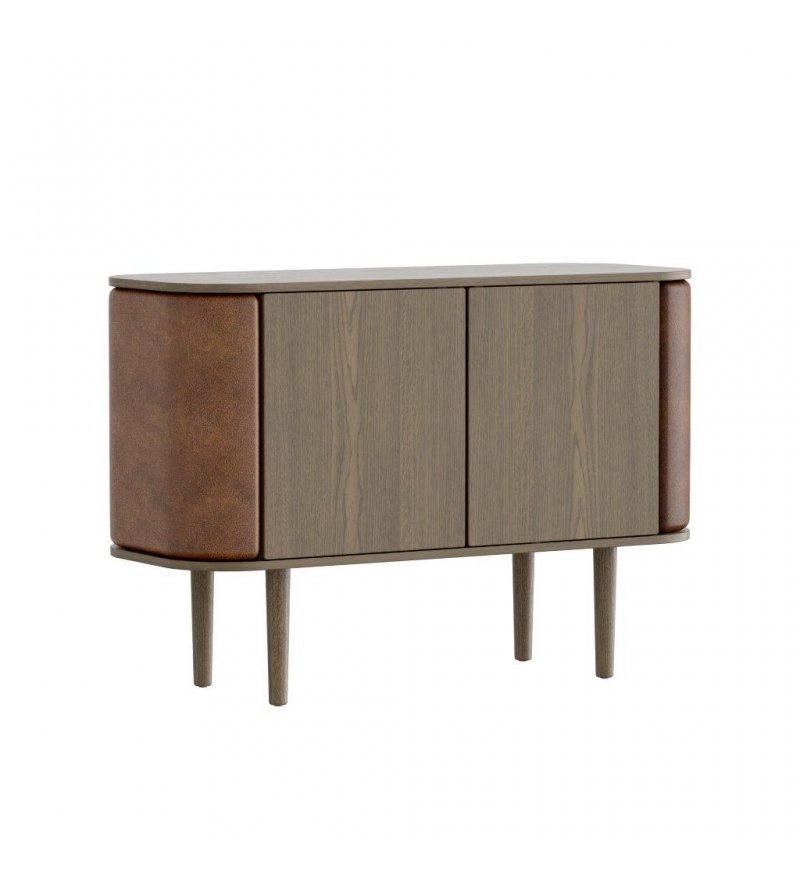 Komoda 2-drzwiowa Treasures dark oak UMAGE - ciemny dąb / eko-sk&oacute;ra