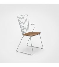 Krzesło jadalniane PAON Dining Chair HOUE - z bambusowym siedziskiem, różne kolory ramy, na zewnątrz