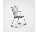 Krzesło jadalniane PAON Dining Chair HOUE - z bambusowym siedziskiem, różne kolory ramy, na zewnątrz