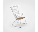 Krzesło wypoczynkowe PAON Lounge Chair HOUE - z bambusowym siedziskiem, różne kolory ramy, na zewnątrz
