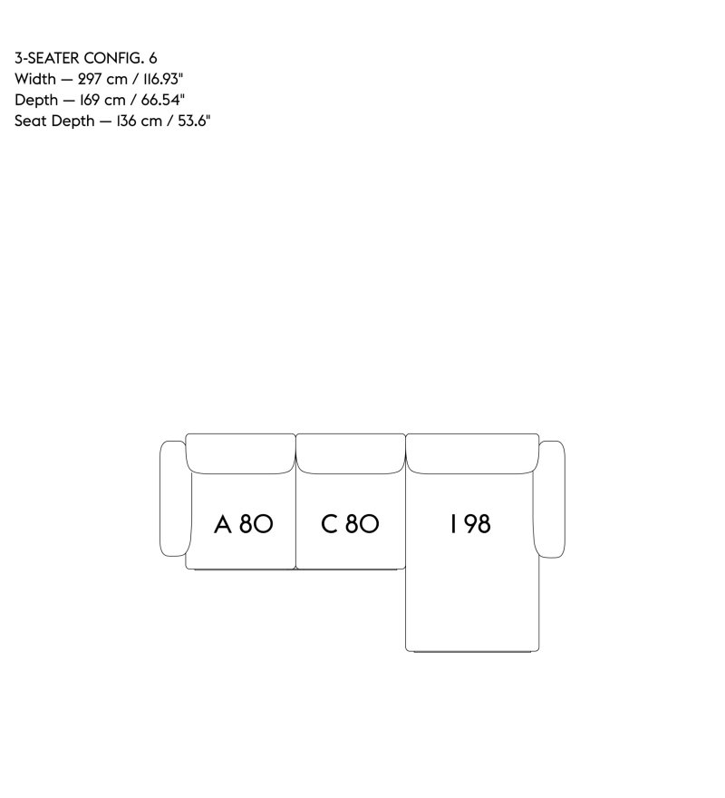 Sofa 3-osobowa IN SITU MUUTO - konfiguracja 6
