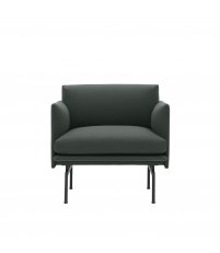 Fotel tapicerowany Studio OUTLINE CHAIR MUUTO - czarna podstawa, wysokość siedzenia 45cm, r&oacute;żne kolory