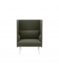 Sofa 1-osobowa OUTLINE HIGHBACK MUUTO - aluminiowa podstawa, wysokość siedzenia 45cm, różne kolory