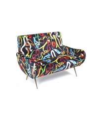 Sofa tapicerowana 2-osobowa Seletti - wzór Snakes
