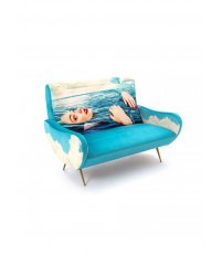 Sofa tapicerowana 2-osobowa Seletti - wzór Sea girl