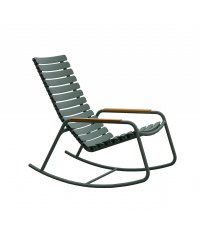 Krzesło bujane ReCLIPS Rocking Chair HOUE - z bambusowymi podłokietnikami, różne kolory, na zewnątrz