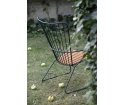 Krzesło wypoczynkowe PAON Lounge Chair HOUE - z bambusowym siedziskiem, różne kolory ramy, na zewnątrz