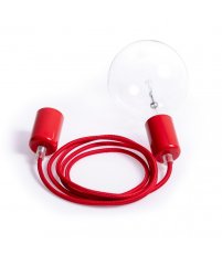 Lampa Loft Metal Line Kolorowe Kable - czerwone chilli