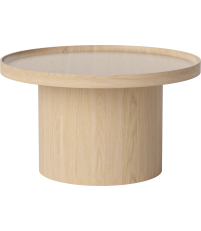 Stolik kawowy Plateau Bolia - &Oslash;74 cm, bielony dąb lakierowany