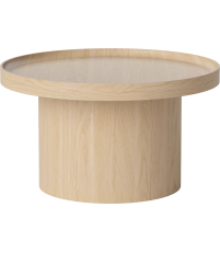 Stolik kawowy Plateau Bolia - &Oslash;61 cm, bielony dąb lakierowany