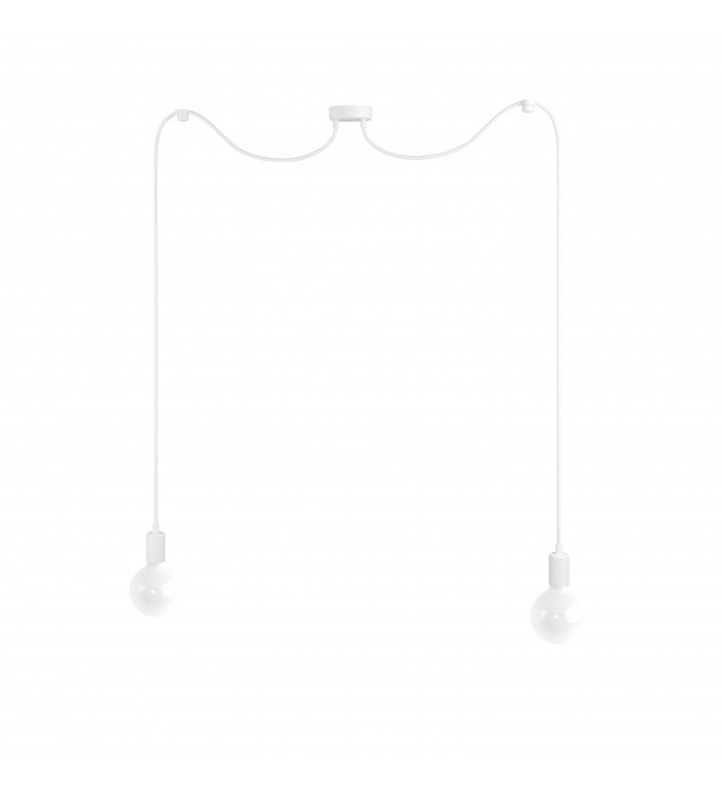 Lampa Pająk Loft Multi Metal Line X2 Kolorowe Kable - w białym oplocie