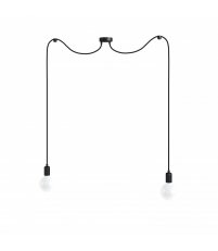 Lampa Pająk Loft Multi Metal Line X2 Kolorowe Kable - w czarnym oplocie