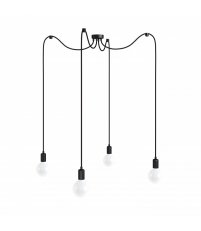 Lampa Pająk Loft Multi Metal Line X4 Kolorowe Kable - w czarnym oplocie