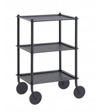 Wózek Flow Muuto - z 3 tackami, niebieskoszary