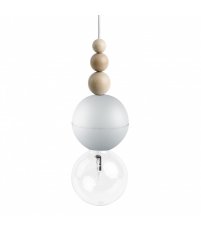 Lampa Loft Bala Kolorowe Kable - biała strukturalna, kabel w oplocie biały bez