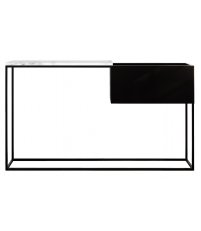 Konsola Box Maxi Un'common - 2 wielkości, 3 kolory marmurowego blatu / czarna podstawa