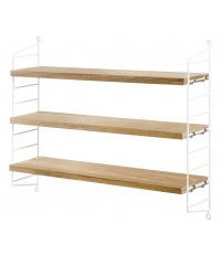 Regał String® Pocket String Furniture- dąb/ biały