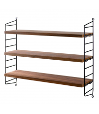 Regał String® Pocket String Furniture- orzech włoski/ czarny