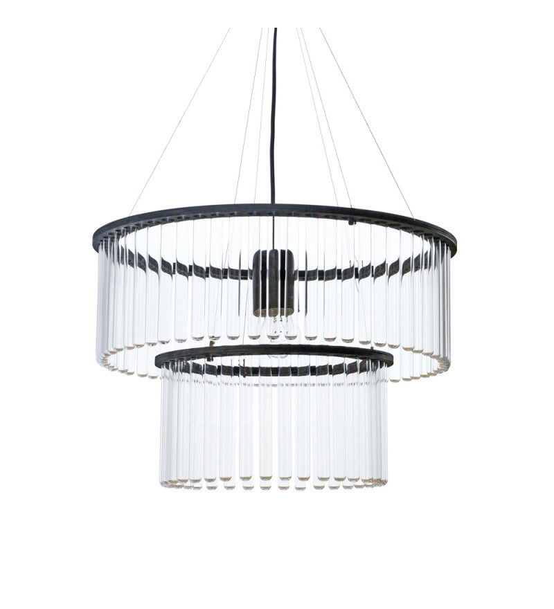 Żyrandol z prob&oacute;wek Maria SC Pani Jurek - czarny - 2 moduły