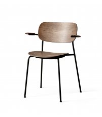 Krzesło Co Dining Menu - wersja ciemny dąb/ czarny stelaż, z podłokietnikami