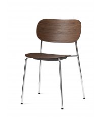 Krzesło Co Dining Menu - wersja ciemny dąb/ chromowany stelaż, bez podłokietników