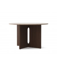 St&oacute;ł do jadalni Androgyne Menu - średnica 120cm, kamień Kunis Breccia/ dąb bejcowany na ciemno