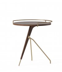 Stolik Umanoff Menu - wys.45cm, orzech włoski / szczotkowana miedź