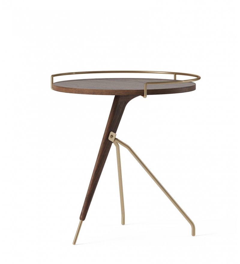 Stolik Umanoff Audo Copenhagen (dawniej Menu) - wys.45cm, orzech włoski / szczotkowana miedź