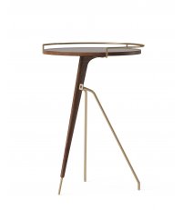 Stolik Umanoff Menu - wys.45cm, orzech włoski / szczotkowana miedź