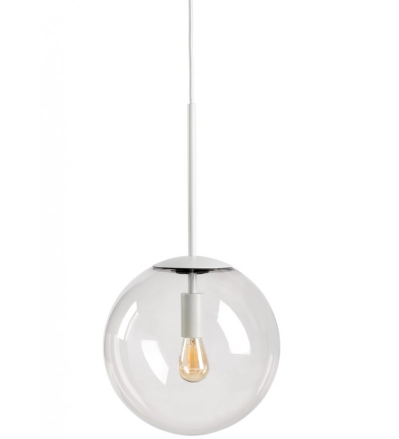 Lampa wisząca pojedyncza Orb Bolia - szara 25 cm